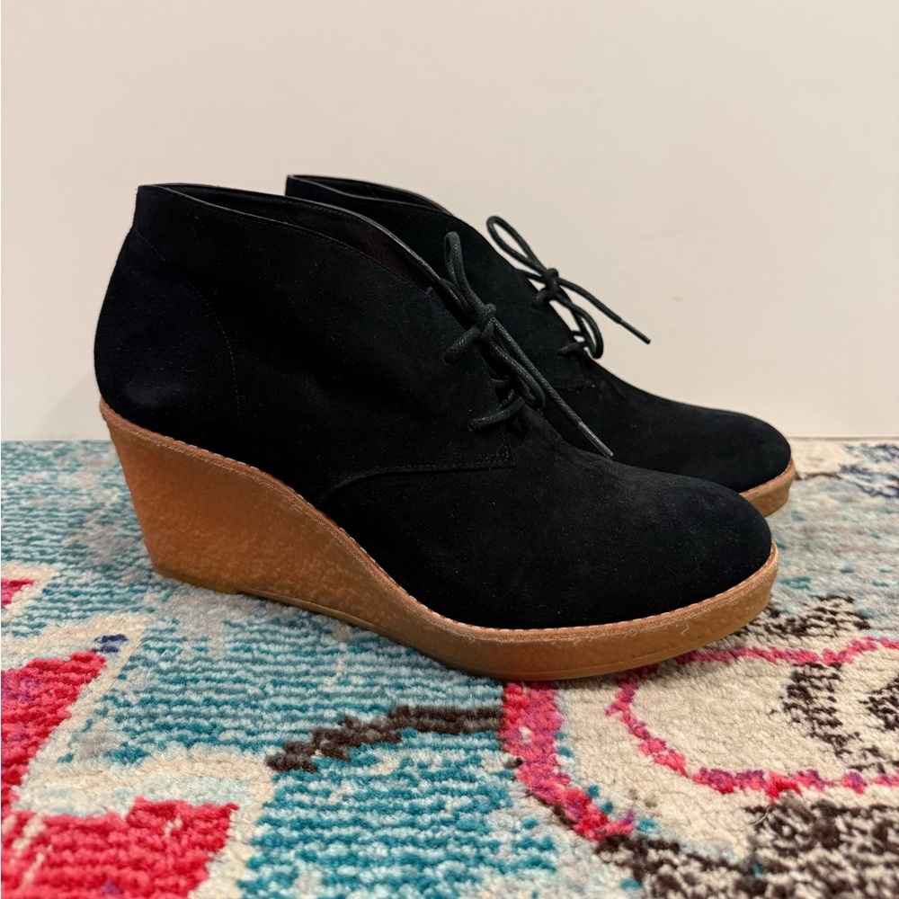 Cole Haan 'Halley Chukka' Black Suede Wedges - Size 11
